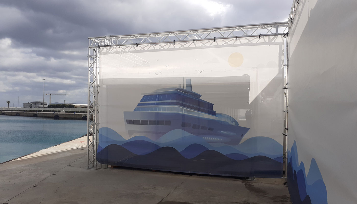 Grafica tensostruttura porto di palermo