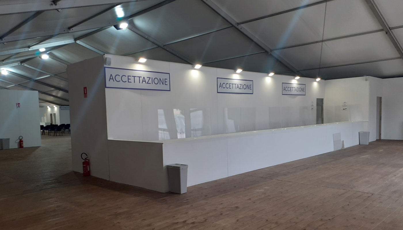Area accettazione tensostruttura porto di palermo
